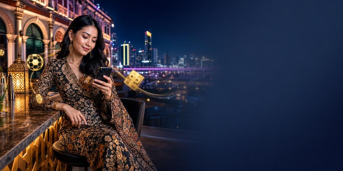 Pemain mengakses kasino dalam talian ntc33 di Selangor melalui telefon bimbit dengan motif batik